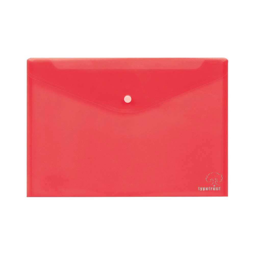 4510820-ntosie-fakelos-a4-me-koumpi-kokkino-typotrust ΦΑΚΕΛΟΣ ΠΛΑΣΤΙΚΟΣ ΗΜΙΔΙΑΦΑΝΗΣ ΜΕ ΚΟΥΜΠΙ Α4 ΚΟΚΚΙΝΟ ΤΥΠΟΤΡΑΣΤ - Image 1