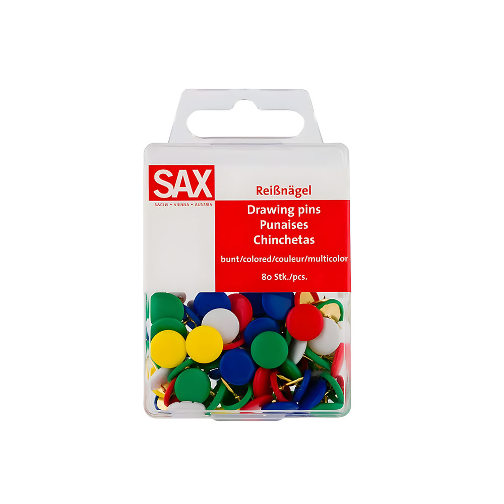 pinezes-polychromes-me-plastiki-kefali-80tmch-sax ΠΙΝΕΖΕΣ ΠΟΛΥΧΡΩΜΕΣ ΜΕ ΠΛΑΣΤΙΚΗ ΚΕΦΑΛΗ 80ΤΜΧ SAX - Image 1