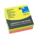 ΧΑΡΤΑΚΙΑ ΣΗΜΕΙΩΣΕΩΝ ΠΟΛΥΧΡΩΜΑ ΝΕΟΝ ΑΥΤΟΚΟΛΛΗΤΑ 75mmx75mm 320Φ INFO NOTES