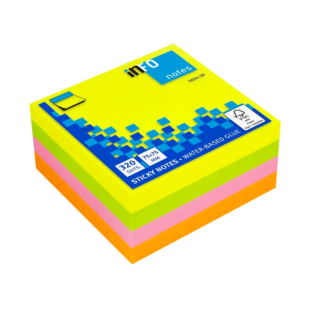 avtokollita-chartakia-kyvos-75x75mm-neon-320f-5654-39-info-notes ΑΥΤΟΚΟΛΛΗΤΑ ΧΑΡΤΑΚΙΑ ΚΥΒΟΣ 75x75MM NEON 320Φ (5654-39) INFO NOTES - Image 1