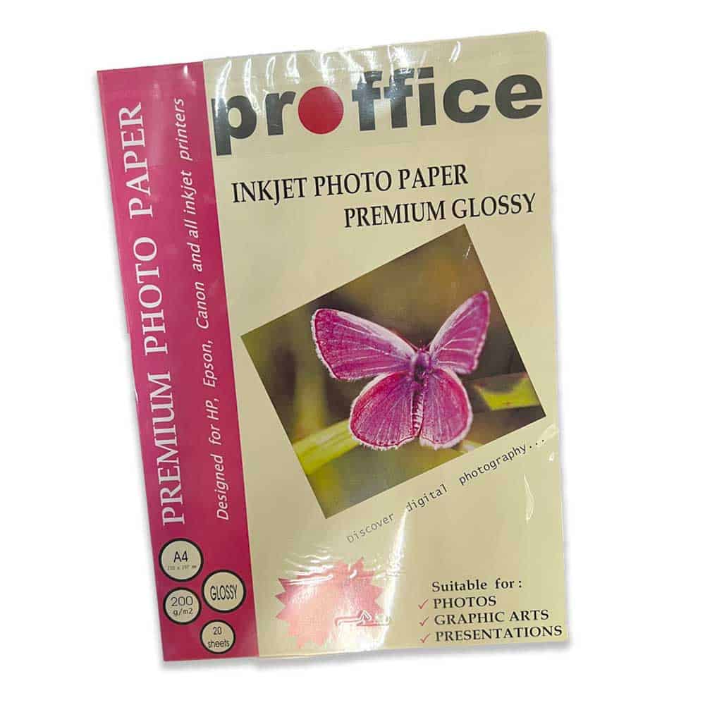 8101009-xarti-glossy-fotografiko-a4-200gr-proffice ΦΩΤΟΓΡΑΦΙΚΟ ΧΑΡΤΙ ΓΙΑ ΕΚΤΥΠΩΤΗ INKJET 20ΤΜΧ GLOSSY 200ΓΡ Α4 PROFFICE - Image 1