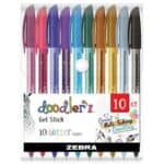 ΣΤΥΛΟ ROLLERBALL ΠΟΛΥΧΡΩΜΟ GLITTER 10ΤΜΧ Doodler'z ZEBRA