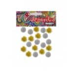 ΠΟΜ ΠΟΜ GLITTER 25mm 20TΜΧ ΑΣΗΜΙ ΚΑΙ ΧΡΥΣΟ DESCRIBO
