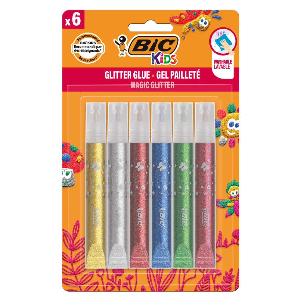 kolla-me-chrysoskoni-kids-glitter-glue-metallic-6-temachia-bic ΚΟΛΛΑ ΜΕ ΧΡΥΣΟΣΚΟΝΗ KIDS GLITTER GLUE METALLIC 6 ΤΕΜΑΧΙΑ BIC - Image 1