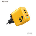 ΑΝΤΑΠΤΟΡΑΣ ΦΟΡΤΙΣΗΣ QC3.0 & POWER DELIVERY GaN 2xUSB-C USB-A 67W WP-U141 YELLOW ΚΙΤΡΙΝΟ WEKOME