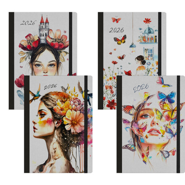 ΗΜΕΡΟΛΟΓΙΟ ΗΜΕΡΗΣΙΟ ΣΚΛΗΡΟ ΕΞΩΦΥΛΛΟ ΜΕ ΣΧΕΔΙΟ ΚΑΙ ΛΑΣΤΙΧΟ 2026 FANCY 12X17 ΛΙΝΑΡΔΑΤΟΣ