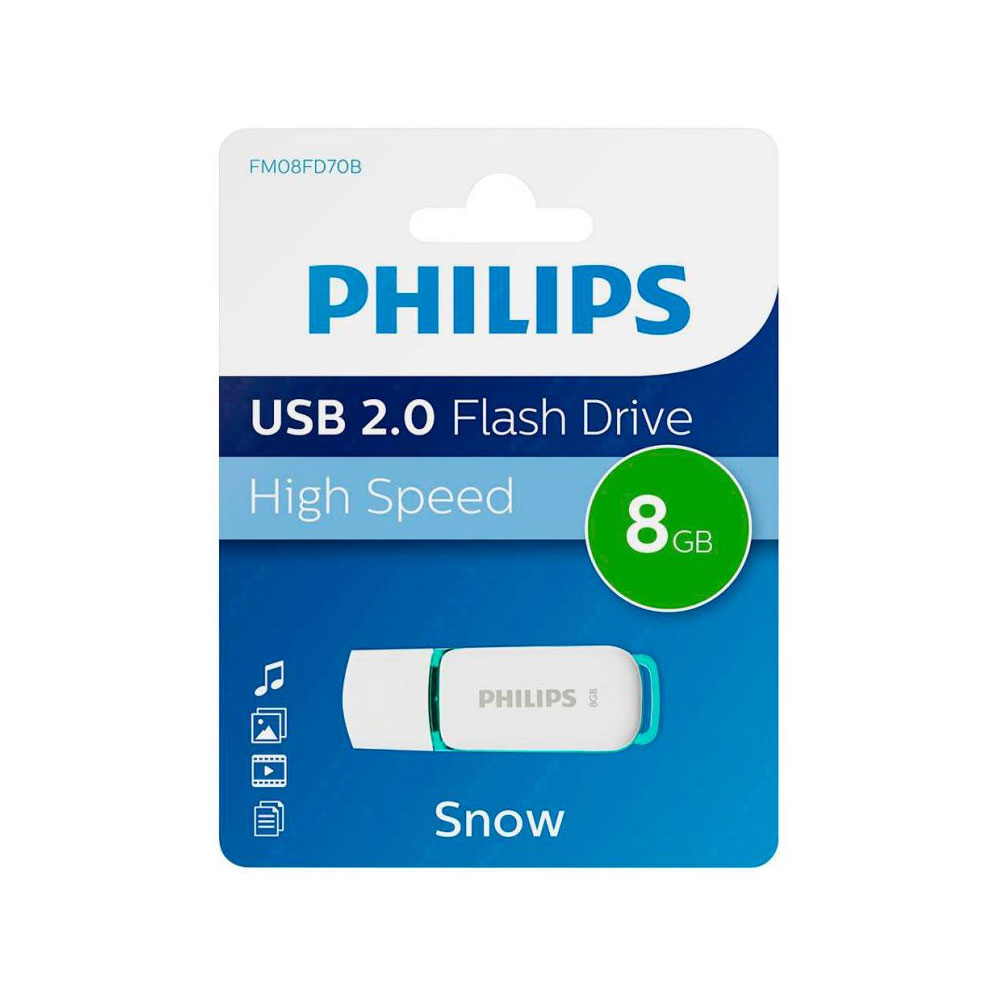 1380316-stikaki-mnimis-8gb-usb-2-0-snow-philips ΣΤΙΚΑΚΙ ΜΝΗΜΗΣ 8GB USB 2.0 SNOW PHILIPS - Image 1