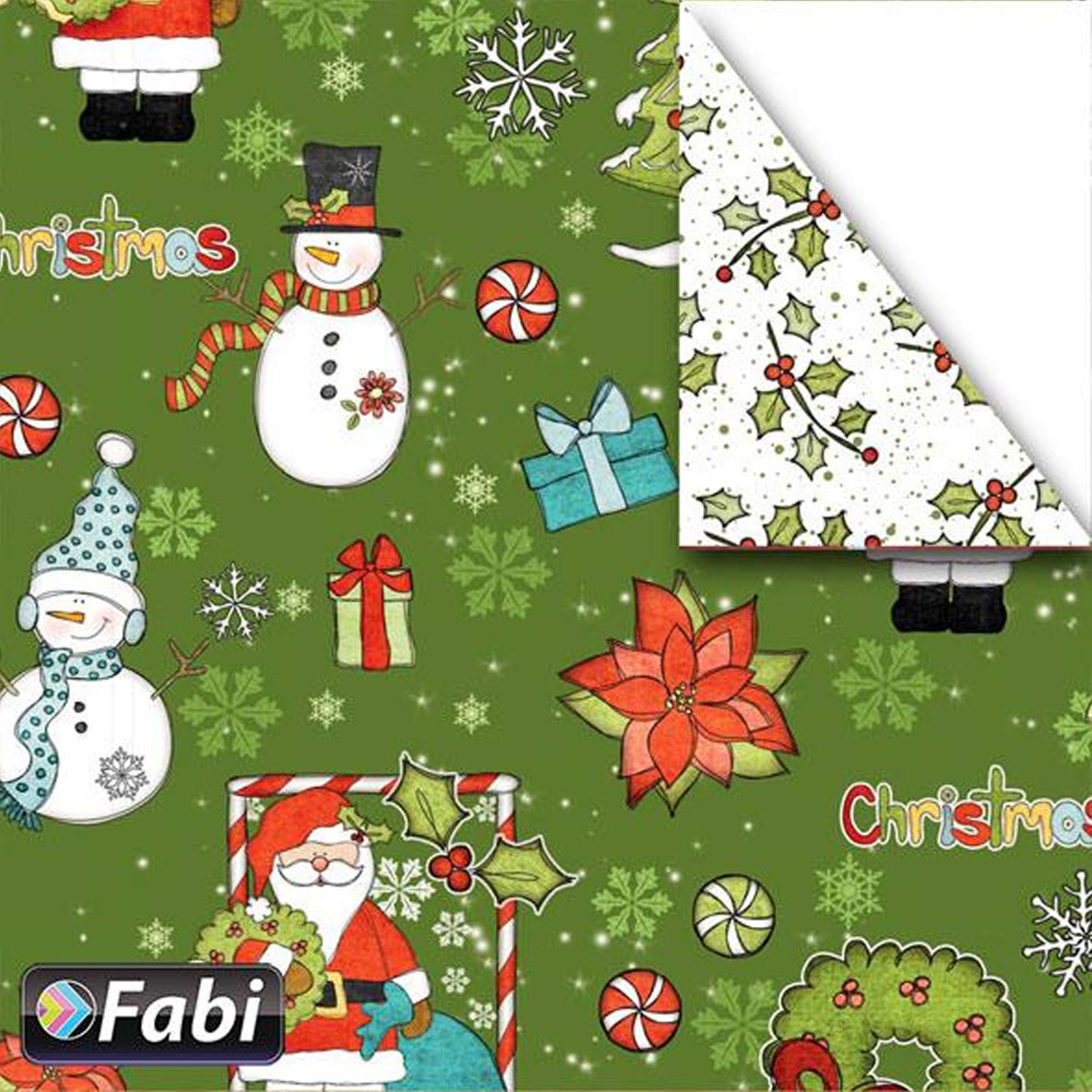 8035143-chartoni-christougenniatiko-santa-green-chionanrthopos-50ch70-270gr-fabi ΧΑΡΤΟΝΙ ΧΡΙΣΤΟΥΓΕΝΝΙΑΤΙΚΟ SANTA GREEN ΧΙΟΝΑΝΡΘΩΠΟΣ 50Χ70 270GR FABI - Image 1