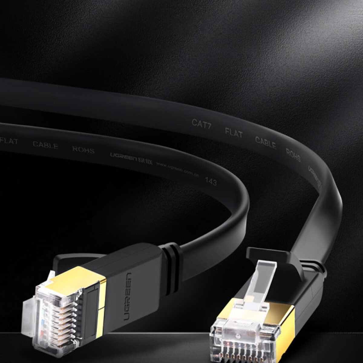 ΚΑΛΩΔΙΟ ΔΙΚΤΥΟΥ ETHERNET CAT7 FLAT CABLE PURE COPPER 20m ΜΑΥΡΟ NW106 UGREEN - Image 3