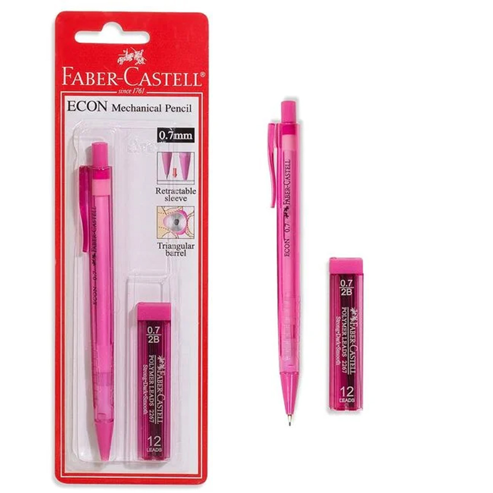 3952168-michaniko-molyvi-econ-mechanical-pencil-0-7mm-doro-antallaktikes-mytes-roz-faber-castell ΜΗΧΑΝΙΚΟ ΜΟΛΥΒΙ ECON MECHANICAL PENCIL 0.7mm & ΔΩΡΟ ΑΝΤΑΛΛΑΚΤΙΚΕΣ ΜΥΤΕΣ ΡΟΖ FABER CASTELL - Image 1
