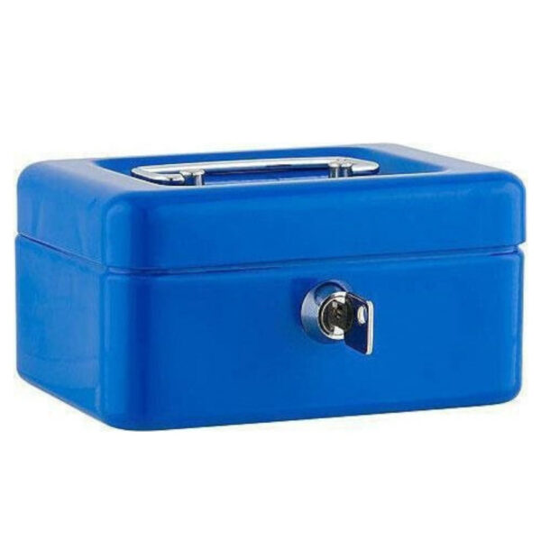 ΚΟΥΤΙ ΤΑΜΕΙΟΥ ΜΕΤΑΛΛΙΚΟ 25x18x9cm ΜΕ ΚΛΕΙΔΙ ΜΑΥΡΟ ΜΠΛΕ SAX