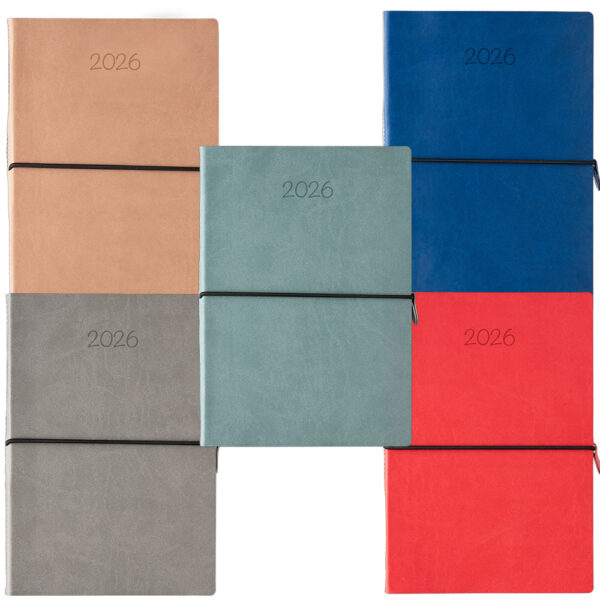 ΗΜΕΡΟΛΟΓΙΟ ΗΜΕΡΗΣΙΟ ΕΥΚΑΜΠΤΟ ΕΞΩΦΥΛΛΟ ΔΕΡΜΑΤΙΝΗ ΚΑΙ ΛΑΣΤΙΧΟ WIGGLY 17x24 2026 ΛΙΝΑΡΔΑΤΟΣ