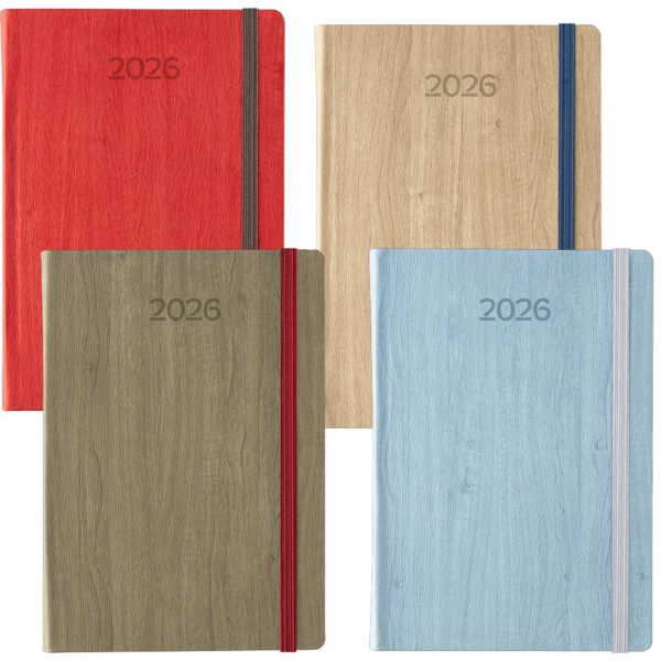 ΗΜΕΡΟΛΟΓΙΟ ΗΜΕΡΗΣΙΟ ΕΥΚΑΜΠΤΟ ΕΞΩΦΥΛΛΟ ΔΕΡΜΑΤΙΝΗ ΚΑΙ ΛΑΣΤΙΧΟ WOODY 17x24 2026 ΛΙΝΑΡΔΑΤΟΣ