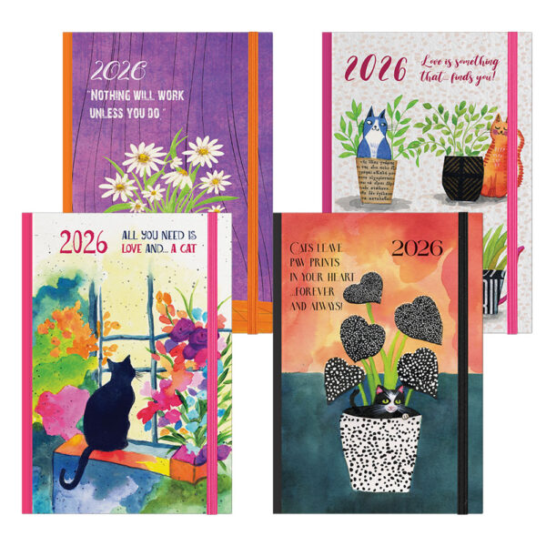 ΗΜΕΡΟΛΟΓΙΟ ΗΜΕΡΗΣΙΟ ΣΚΛΗΡΟ ΕΞΩΦΥΛΛΟ ΜΕ ΣΧΕΔΙΟ ΚΑΙ ΛΑΣΤΙΧΟ 2025 CATS 10X14 ΛΙΝΑΡΔΑΤΟΣ