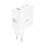 ΦΟΡΤΙΣΤΗΣ GaN 100W PD QUICK CHARGE 2xUSB-C 1xUSB-A ΛΕΥΚΟ CE35 XO