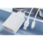 ΦΟΡΤΙΣΤΗΣ GaN 45W PD QUICK CHARGE 2xUSB-C 2xUSB-A ΛΕΥΚΟ CE22 XO - Image 4