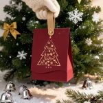 ΚΟΥΤΙ ΔΩΡΟΥ ΧΡΙΣΤΟΥΓΕΝΝΙΑΤΙΚΟ ΧΡΩΜΑΤΙΣΤΟ 10cmx6,7cmx13cm ΚΟΚΚΙΝΟ ΜΕ ΕΛΑΦΑΚΙ MERRY CHRISTMAS - Image 3