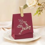 ΚΟΥΤΙ ΔΩΡΟΥ ΧΡΙΣΤΟΥΓΕΝΝΙΑΤΙΚΟ ΧΡΩΜΑΤΙΣΤΟ 10cmx6,7cmx13cm ΚΟΚΚΙΝΟ ΜΕ ΕΛΑΦΑΚΙ MERRY CHRISTMAS - Image 2