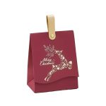 ΚΟΥΤΙ ΔΩΡΟΥ ΧΡΙΣΤΟΥΓΕΝΝΙΑΤΙΚΟ ΧΡΩΜΑΤΙΣΤΟ 10cmx6,7cmx13cm ΚΟΚΚΙΝΟ ΜΕ ΕΛΑΦΑΚΙ MERRY CHRISTMAS