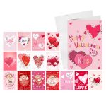 ΚΑΡΤΑ ΕΥΧΕΤΗΡΙΑ ΜΕ ΚΑΡΔΙΕΣ & ΜΗΝΥΜΑΤΑ ΑΓΑΠΗΣ 23,5x17CM ΜΕ ΦΑΚΕΛΟ CARNAVALISTA - Image 2