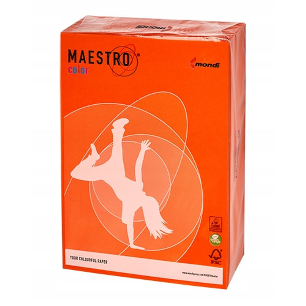 ΕΓΧΡΩΜΟ ΧΑΡΤΙ ΦΩΤΟΤΥΠΙΚΟΥ MAESTRO COLOR A4 160GR OR43 ORANGE (ΠΟΡΤΟΚΑΛΙ) 250 ΦΥΛΛΑ MONDI - Image 1
