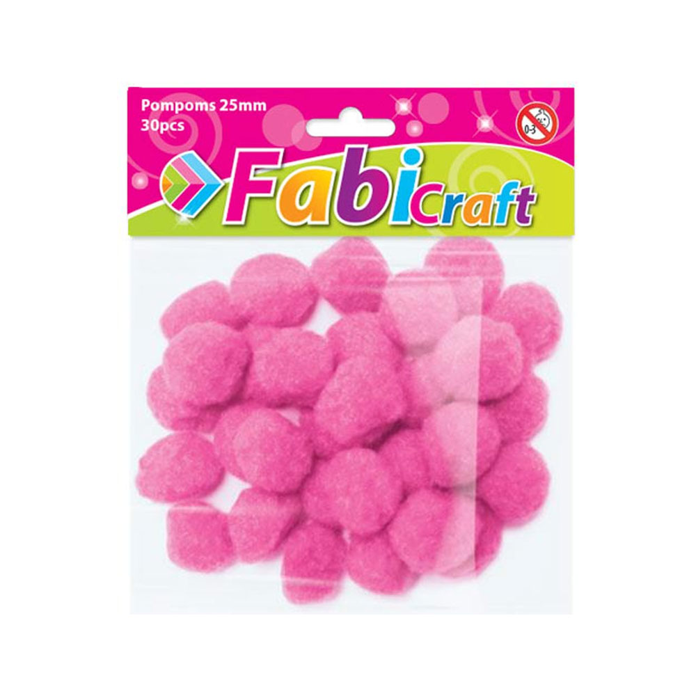 pon-pon-ylika-cheirotechnias-diy-25mm-30-temachia-roz-fabi ΠΟΝ ΠΟΝ ΥΛΙΚΑ ΧΕΙΡΟΤΕΧΝΙΑΣ & DIY 25mm 30 ΤΕΜΑΧΙΑ ΡΟΖ FABI - Image 1