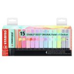 ΜΑΡΚΑΔΟΡΟΣ ΥΠΟΓΡΑΜΜΙΣΗΣ ΣΕΤ BOSS ORIGINAL PASTEL - DESK SET 15 ΤΕΜΑΧΙΩΝ STABILO