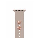 PIN CHARMS ΣΕΤ ΓΙΑ ΛΟΥΡΑΚΙΑ APPLE WATCH & SMARTWATCH - ΣΧΕΔΙΟ ΠΕΤΑΛΟΥΔΑ & ΚΑΡΔΙΑ ΜΕ ΣΤΡΑΣ - ROSE GOLD TFO