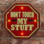 ΦΩΤΙΣΤΙΚΟ ΔΙΑΚΟΣΜΗΤΙΚΟ RETRO METAL SIGN LED DON'T TOUCH MY STUFF FOREVER LIGHT