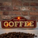 ΦΩΤΙΣΤΙΚΟ ΔΙΑΚΟΣΜΗΤΙΚΟ RETRO METAL SIGN LED FRESH BREWED COFFEE FOREVER LIGHT - Image 5