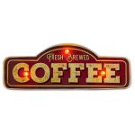 ΦΩΤΙΣΤΙΚΟ ΔΙΑΚΟΣΜΗΤΙΚΟ RETRO METAL SIGN LED FRESH BREWED COFFEE FOREVER LIGHT - Image 2