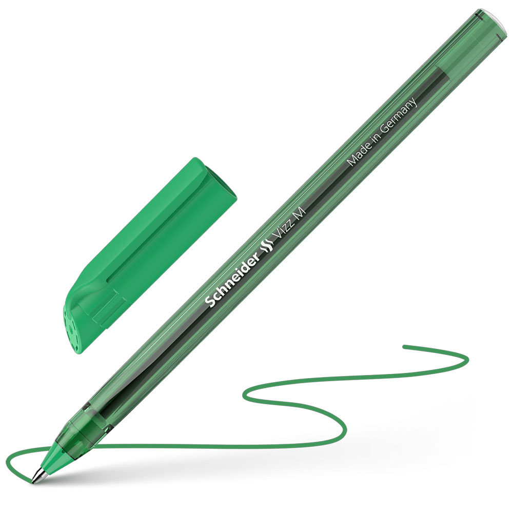 stylo-diarkeias-me-kapaki-vizz-m-green-prasino-schneider ΣΤΥΛΟ ΔΙΑΡΚΕΙΑΣ ΜΕ ΚΑΠΑΚΙ VIZZ M GREEN ΠΡΑΣΙΝΟ SCHNEIDER - Image 1