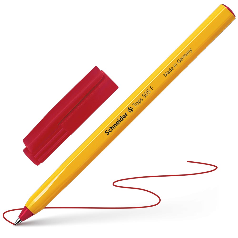 stylo-diarkeias-tops-505-f-red-kokkino-schneider ΣΤΥΛΟ ΔΙΑΡΚΕΙΑΣ TOPS 505 F RED ΚΟΚΚΙΝΟ SCHNEIDER - Image 1