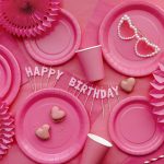 ΧΑΡΤΙΝΑ ΠΙΑΤΑ ΣΚΟΥΡΟ ΡΟΖ ΦΟΥΞΙΑ 23cm (6 ΤΕΜ) PARTYDECO - Image 3