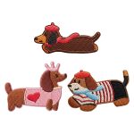 ΣΕΤ ΥΦΑΣΜΑΤΙΝΑ ΚΕΝΤΗΤΑ ΜΟΤΙΒΑ PATCHES DACHSHUND 3 ΤΕΜΑΧΙΑ TFO