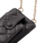 ΤΣΑΝΤΑΚΙ ΘΗΚΗ ΚΙΝΗΤΟΥ QUILTED PHONE BAG BLACK ΜΑΥΡΟ 19X10.5X2CM TFO - Image 2