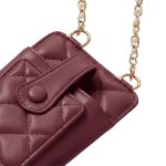 ΤΣΑΝΤΑΚΙ ΘΗΚΗ ΚΙΝΗΤΟΥ QUILTED PHONE BAG RED ΜΠΟΡΝΤΩ 19X10.5X2CM TFO - Image 2